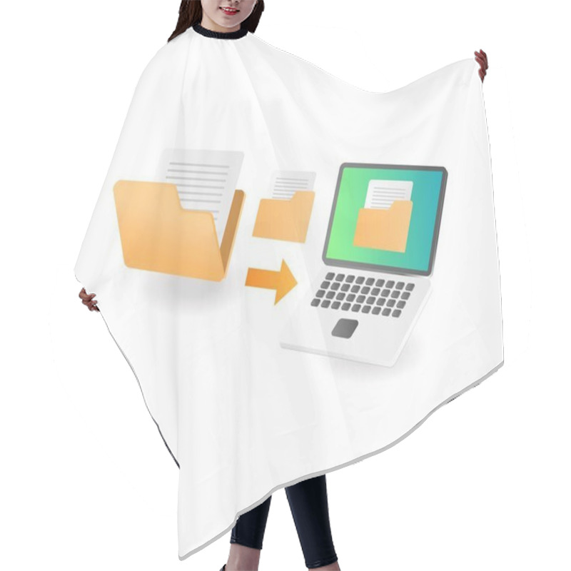 Personality  Transfer Data Folder With Computer Hair Cutting Cape