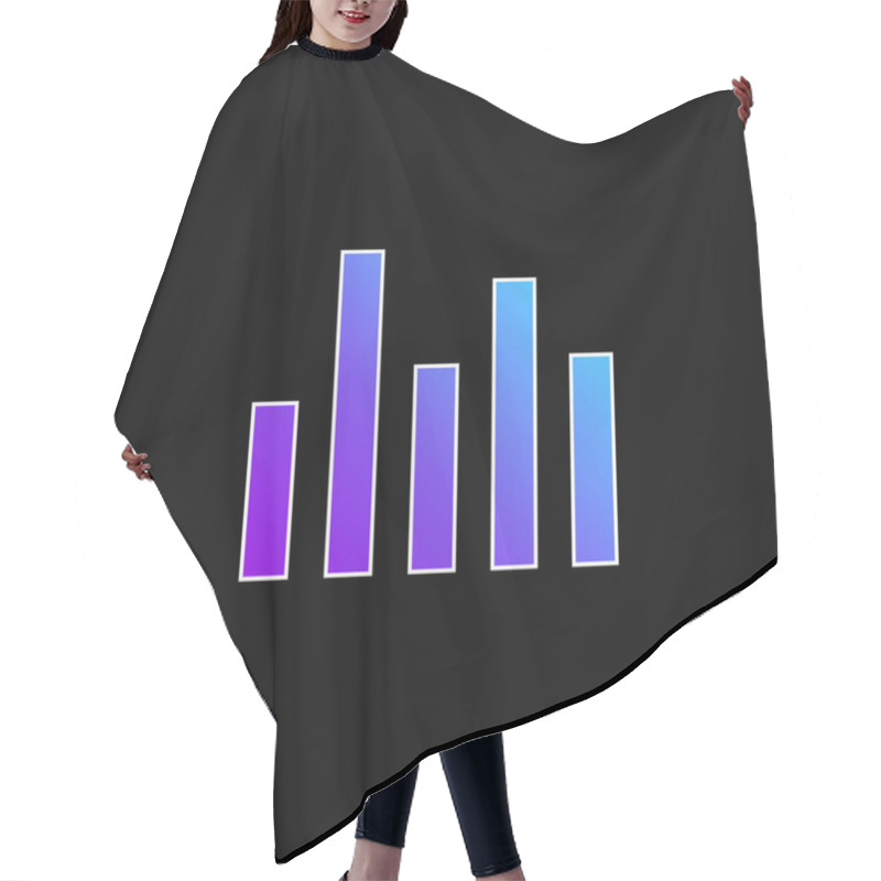 Personality  Bars Blue Gradient Vector Icon Hair Cutting Cape