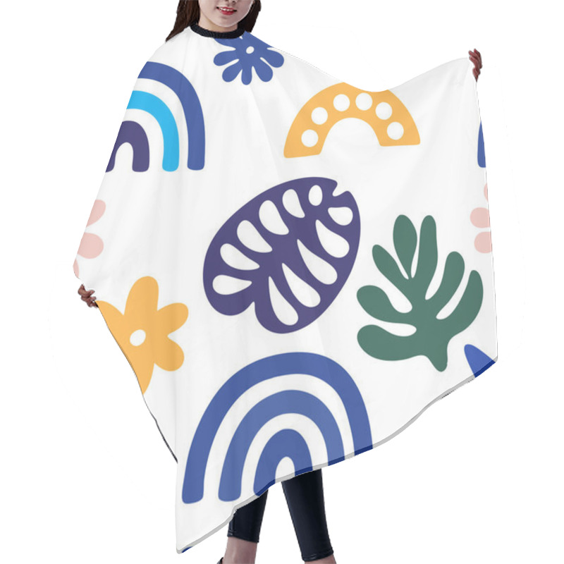 Personality  Tremdy Pattern  Background With Abstract Floral And Leaf Patterns Hair Cutting Cape