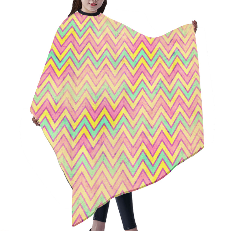 Personality  Grunge Background With Zigzag Pattern Hair Cutting Cape