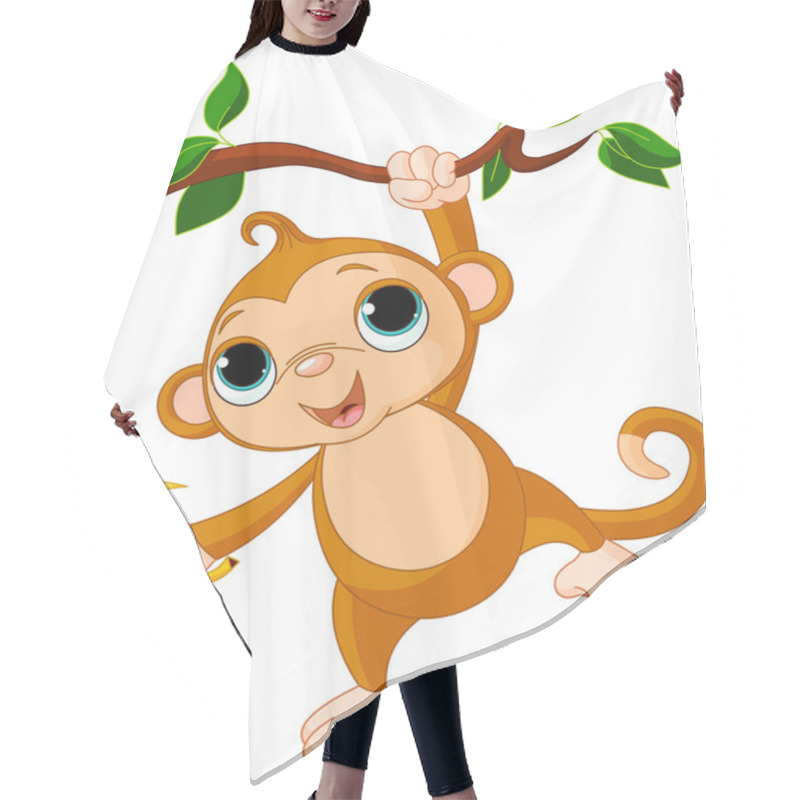 Personality  Baby Monkey On A Tree Hair Cutting Cape