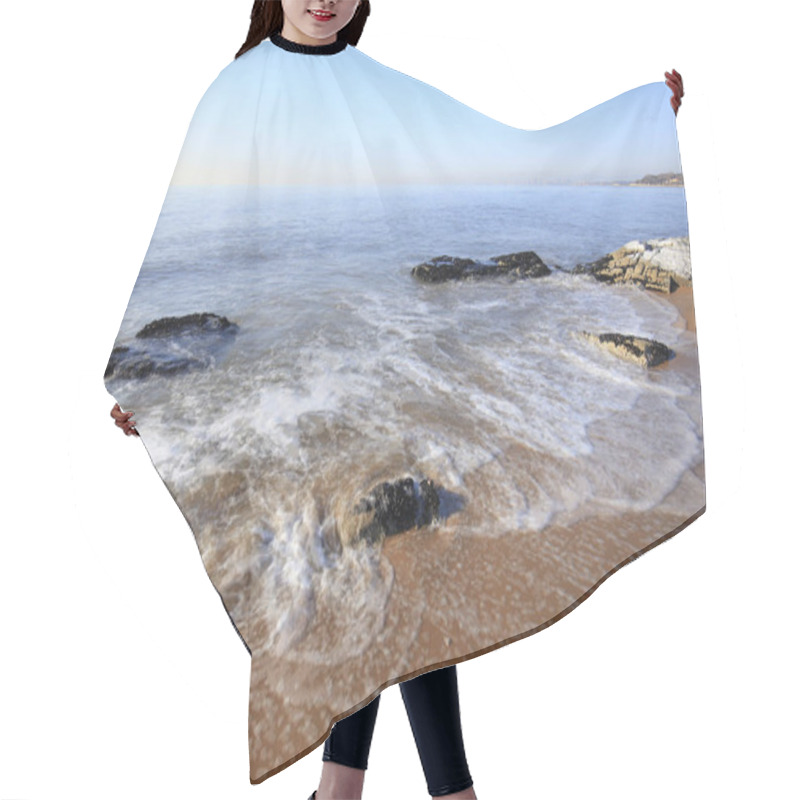 Personality  Winter Seaside Scenery Hair Cutting Cape