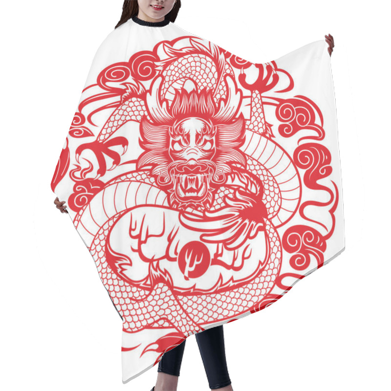 Personality  Graphic Dragon In Chinese Style Hair Cutting Cape