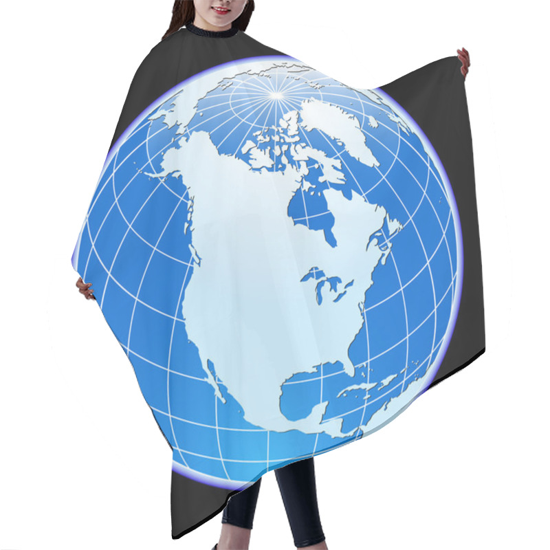 Personality  Vector Globe. Hair Cutting Cape