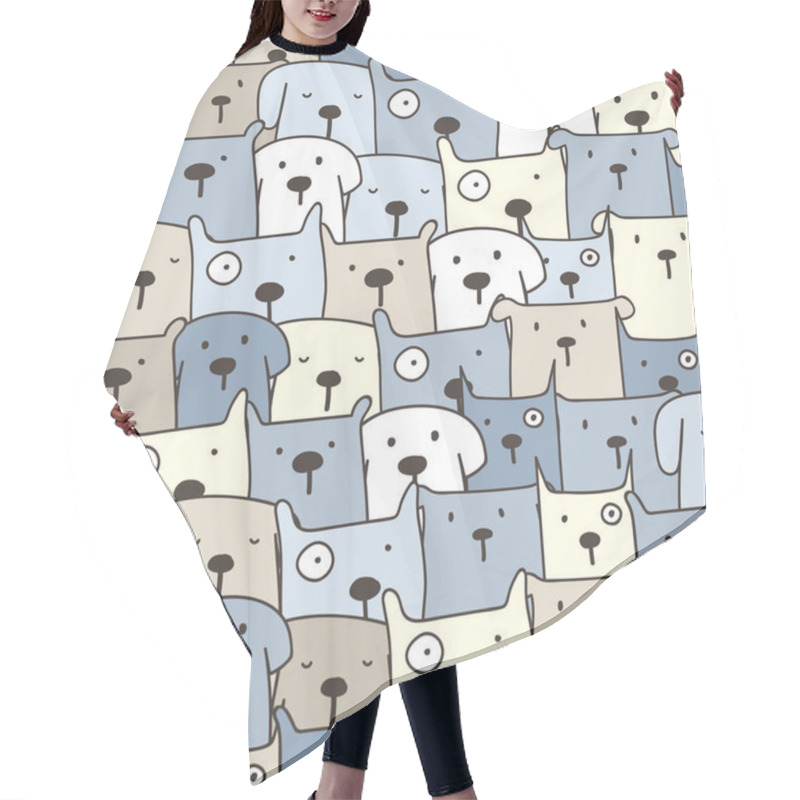 Personality  Cute Dog Seamless Pattern Background. Vector Illustration. Hair Cutting Cape