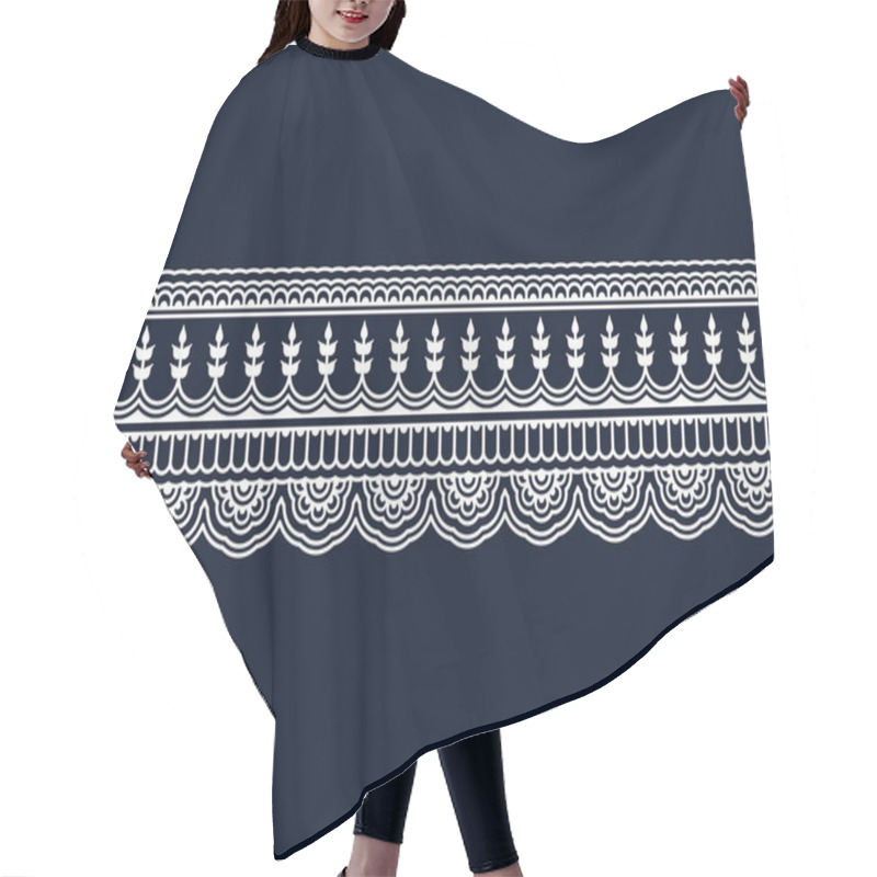 Personality  Seamless Vector White Ethnic Border With Indian Ornament. Seamless Template In Swatch Panel Hair Cutting Cape