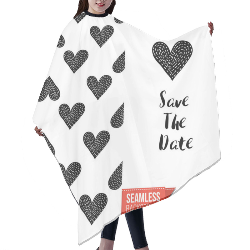 Personality  Save The Date, Background, Vector Illustration. Hair Cutting Cape