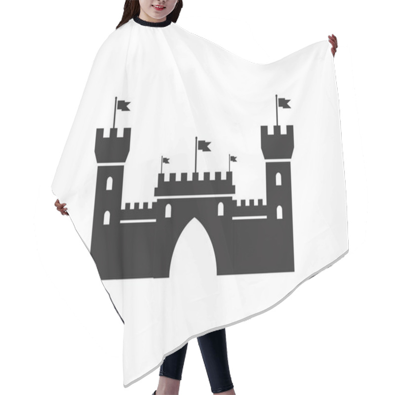 Personality  Castle vector illustration icon hair cutting cape