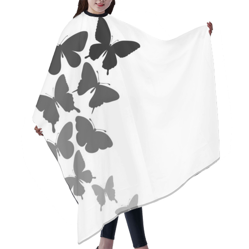 Personality  Background With A Border Of Butterflies Flying Hair Cutting Cape