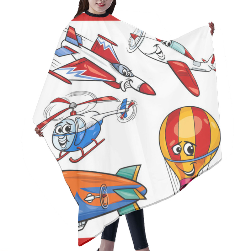 Personality  Funny Cartoon Aircraft Vehicles Set Hair Cutting Cape