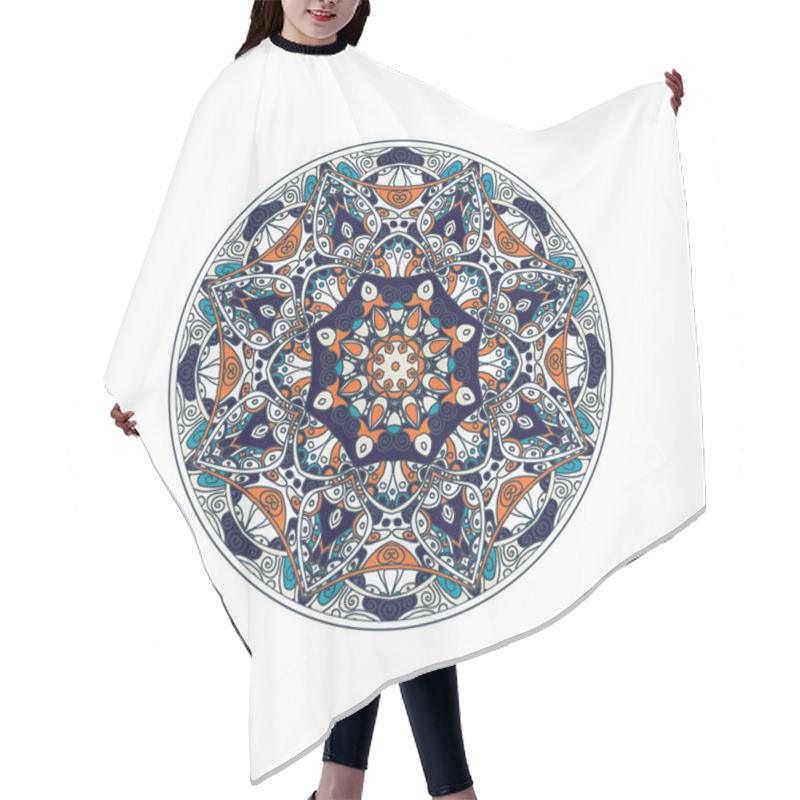 Personality  Oriental Mandala Round Pattern Hair Cutting Cape