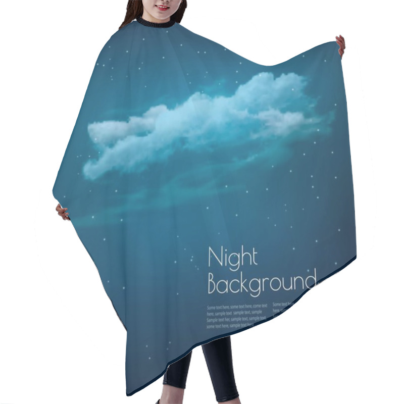 Personality  Night Sky Background With Clouds And Stars. Vector Hair Cutting Cape