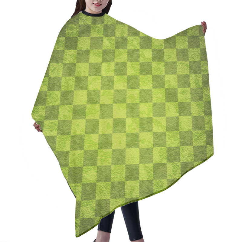 Personality  Grunge Green Checkered Hair Cutting Cape