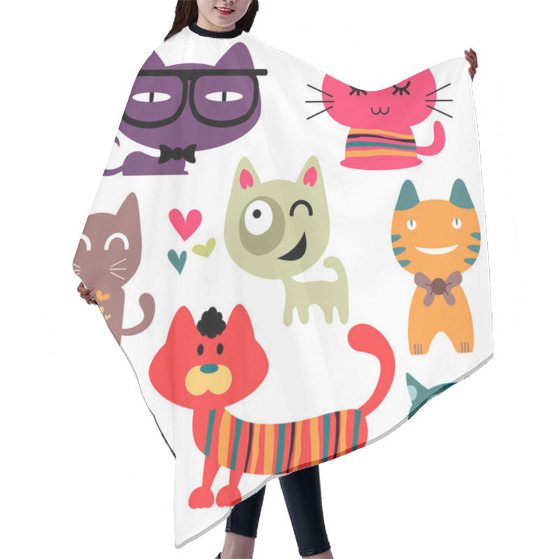 Personality  Various Funny Cats Set Hair Cutting Cape