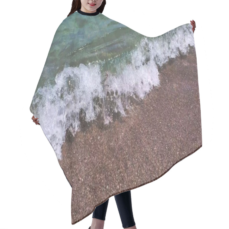 Personality  Sea Foam And Clear Water Flowing To Beach Sand In Sea Surf Hair Cutting Cape