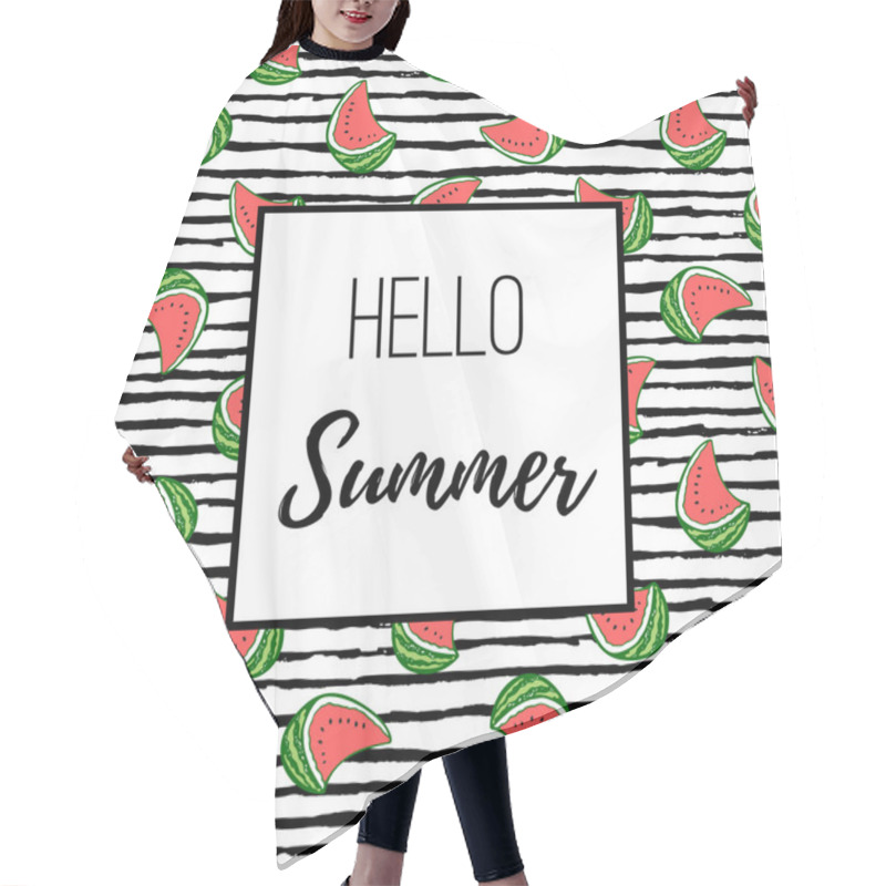 Personality  Summer Fashion Print With Watermelons Hair Cutting Cape