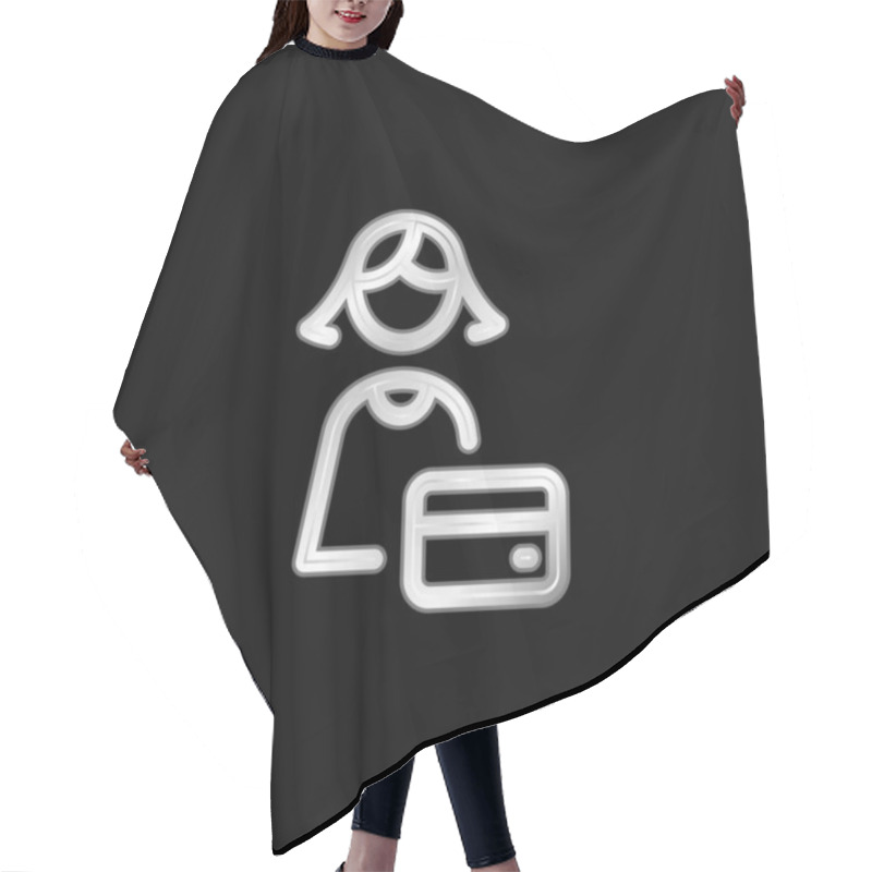 Personality  Bank Worker Silver Plated Metallic Icon Hair Cutting Cape