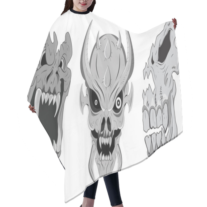 Personality  Skulls Vectors Hair Cutting Cape