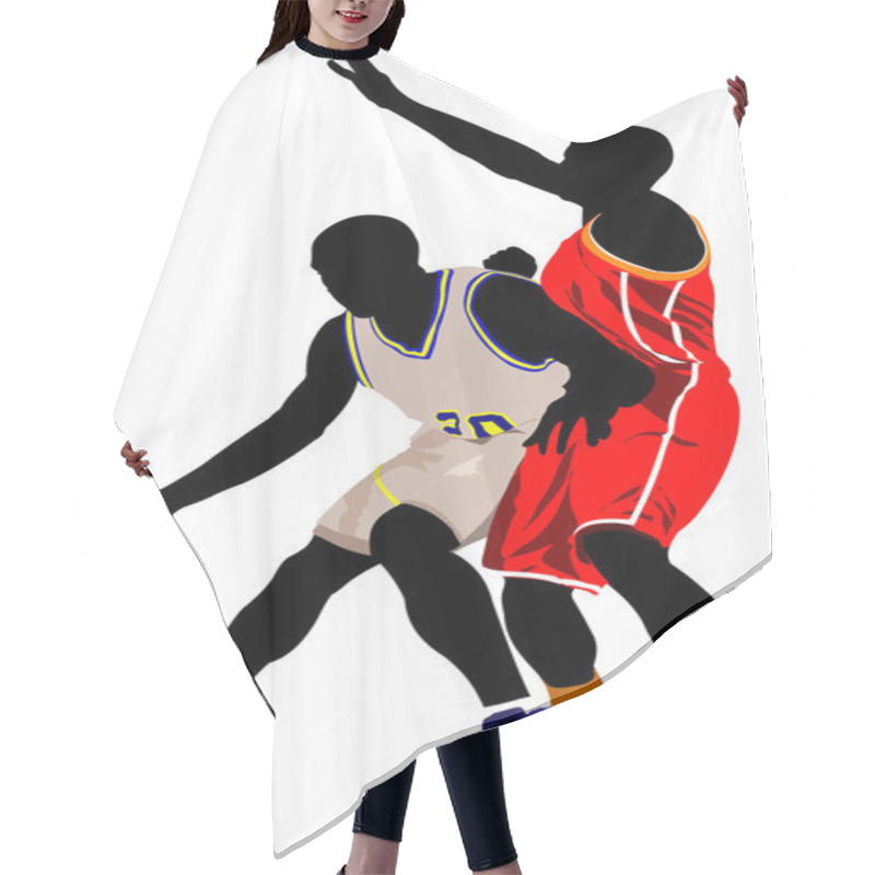 Personality  Basketball Players. Vector Illustration Hair Cutting Cape