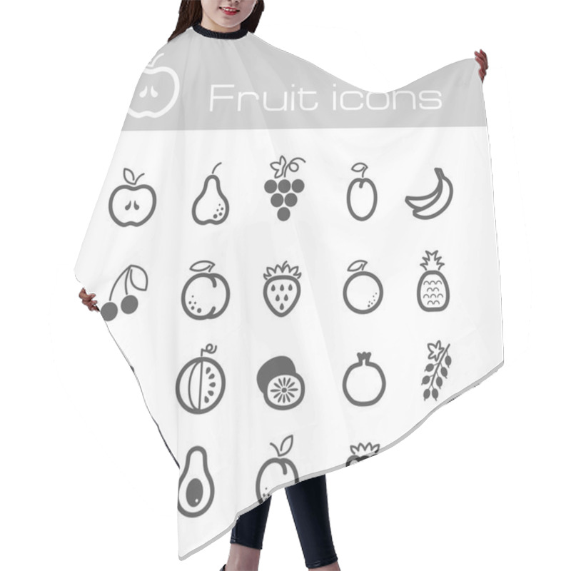 Personality  Icons Set Fruits Hair Cutting Cape