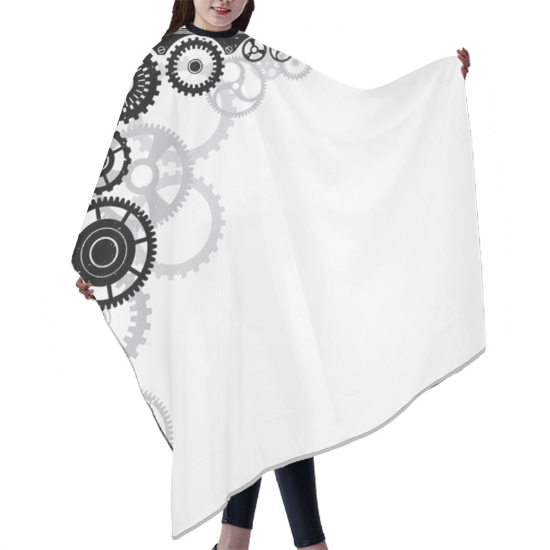 Personality  Mechanical Cog Wheel Frame. Hair Cutting Cape