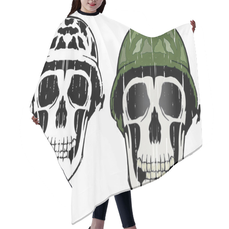 Personality  Camouflage Skull Army Man Hair Cutting Cape