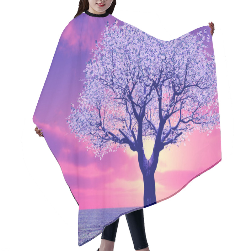 Personality  Beautiful Tree In The Sunset Hair Cutting Cape