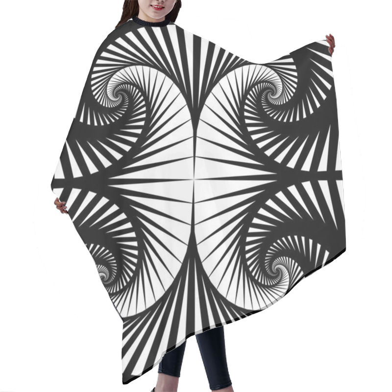 Personality  Rotating Squares Abstract Pattern Hair Cutting Cape