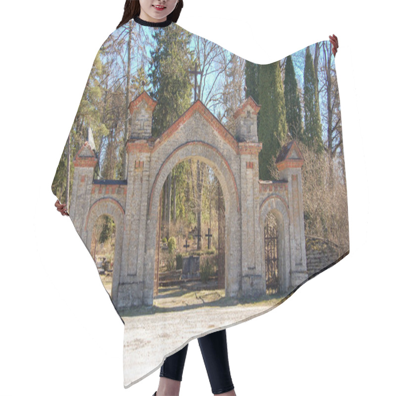 Personality  The Gate To The Old Rural Cemetery In Estonia Hair Cutting Cape