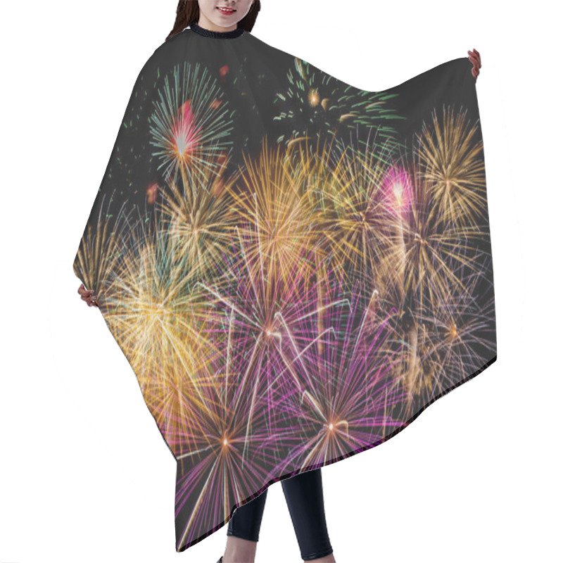 Personality  Fireworks Celebration At Night On  New Year And Copy Space Hair Cutting Cape