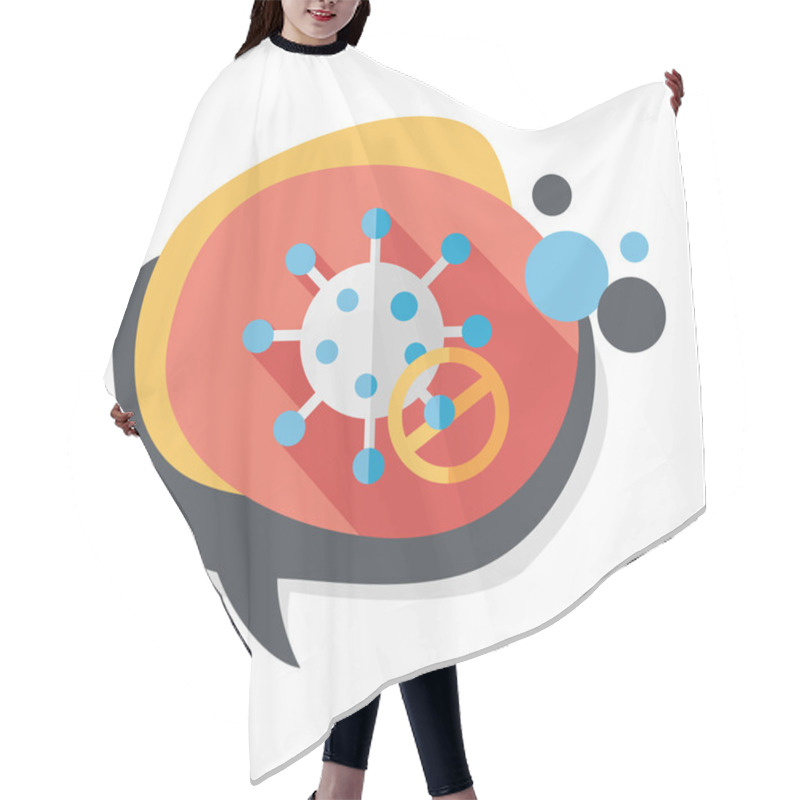 Personality  Virus Flat Icon With Long Shadow Hair Cutting Cape