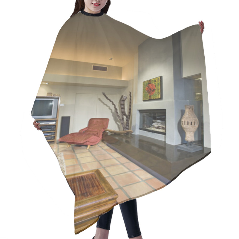 Personality  Room With Fireplace Hair Cutting Cape