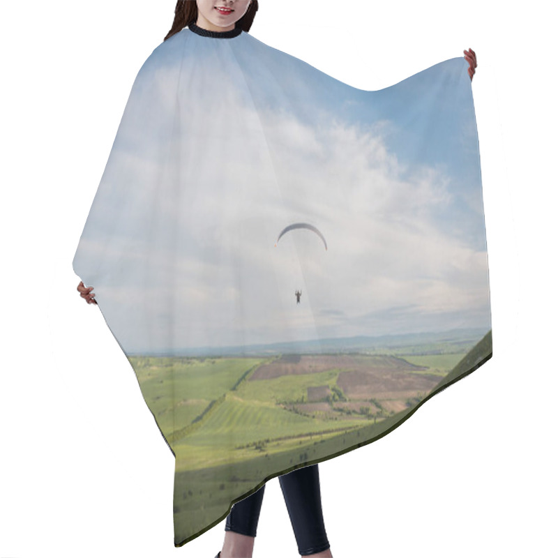 Personality  Paraglider Flying Above Field Hair Cutting Cape