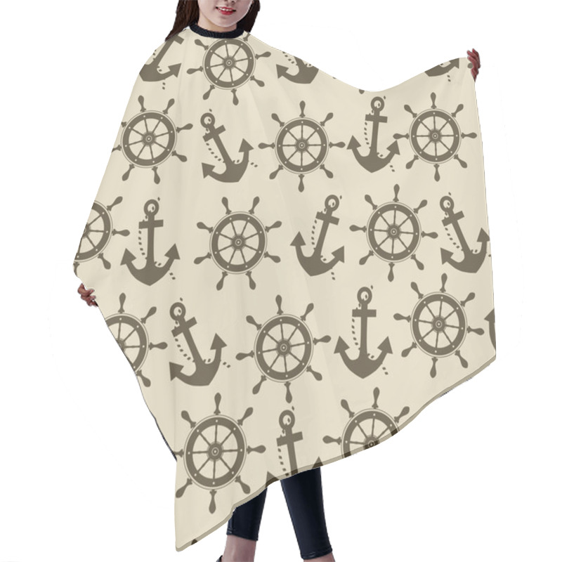 Personality  Marine Vector Seamless Hair Cutting Cape