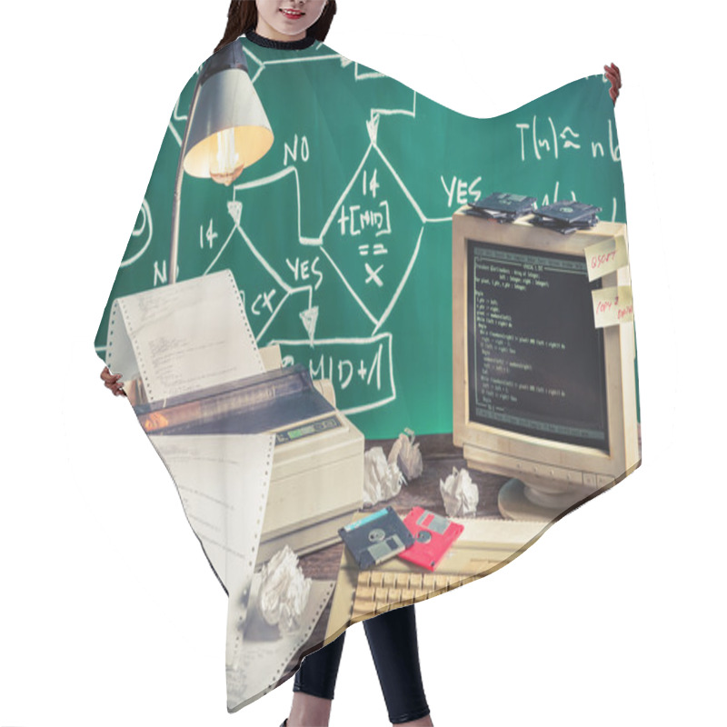 Personality  Programming Work In Computer Lab Hair Cutting Cape