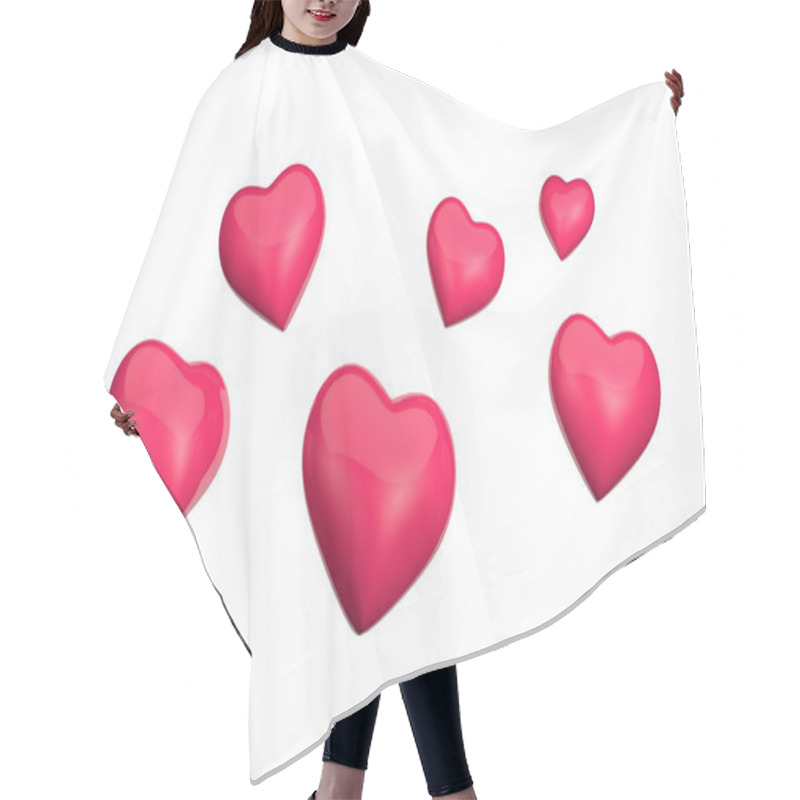 Personality  Pink Hearts Float Hair Cutting Cape