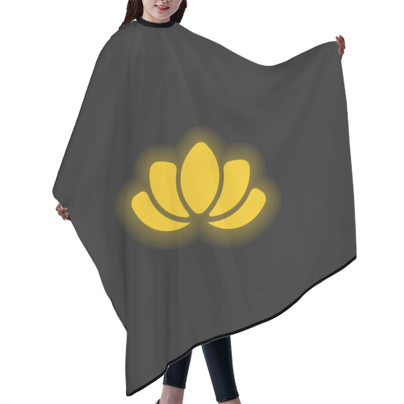 Personality  Beautiful Lotus Flower Yellow Glowing Neon Icon Hair Cutting Cape