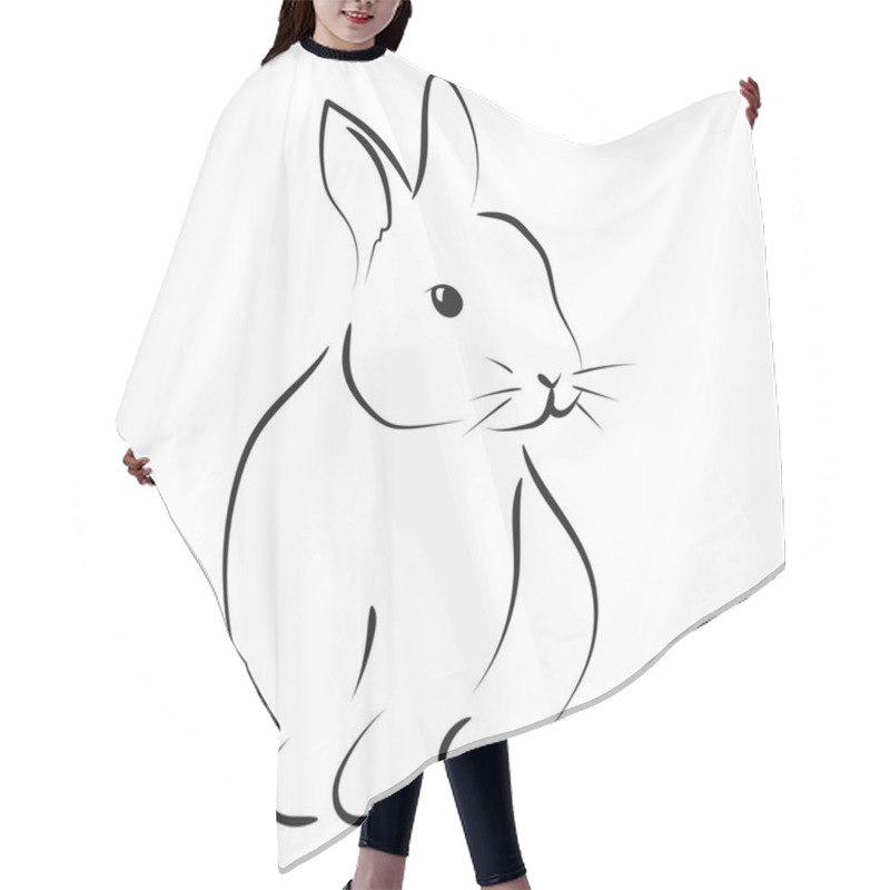 Personality  Outline Drawing Of Rabbit, Vector Illustration Hair Cutting Cape