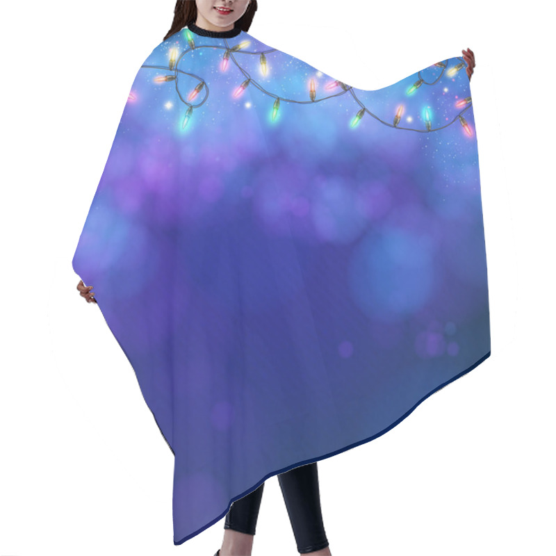 Personality  Blue Party Background With Party Lights And Bokeh Hair Cutting Cape