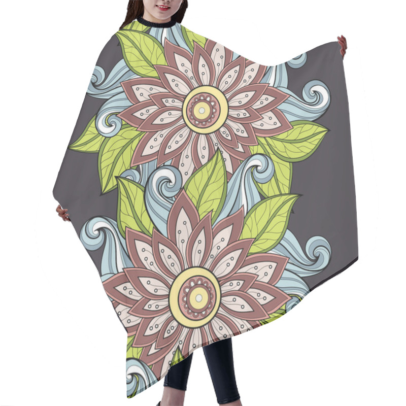 Personality  Seamless Floral Pattern Hair Cutting Cape