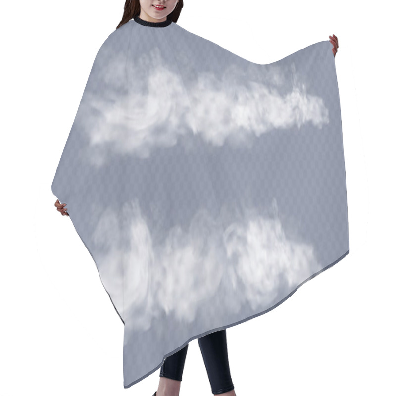 Personality  Texture Of Steam, Smoke, Fog, Clouds. Vector Isolated Smoke. Aerosol Effect Hair Cutting Cape