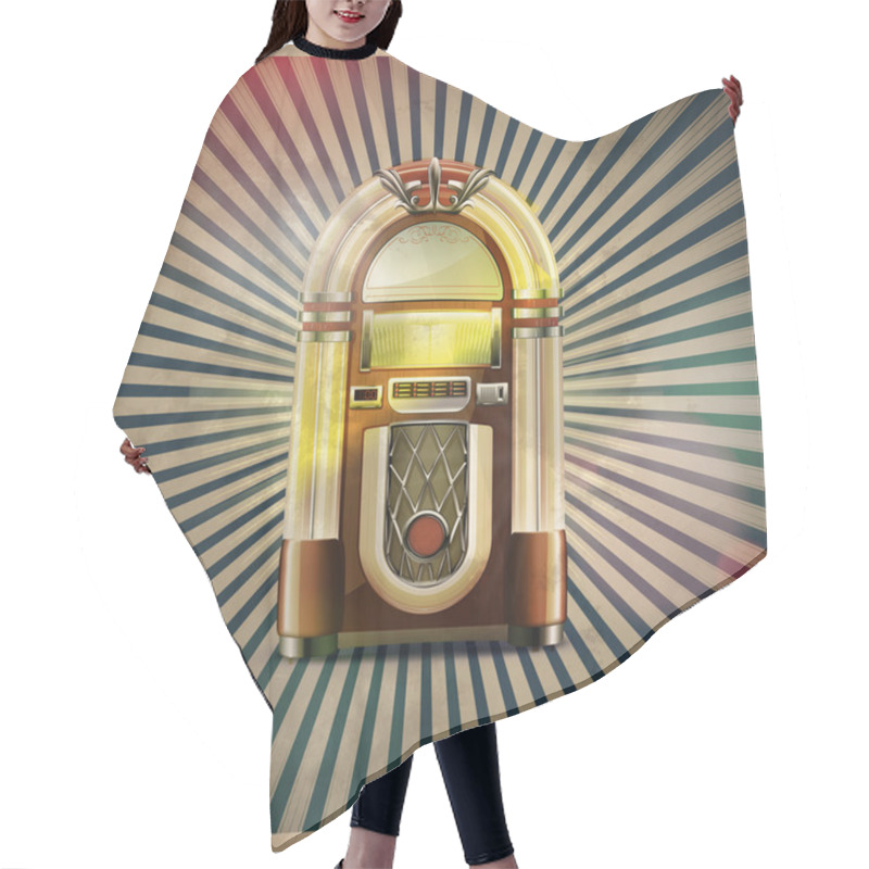 Personality  Classic Juke Box Hair Cutting Cape