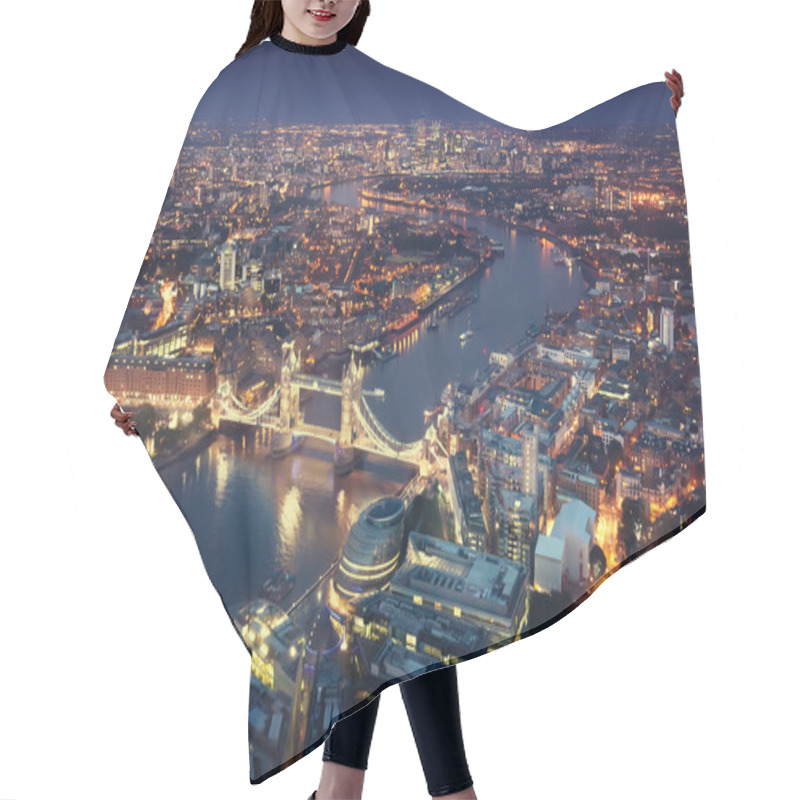 Personality  London At Night With Urban Architectures And Tower Bridge Hair Cutting Cape