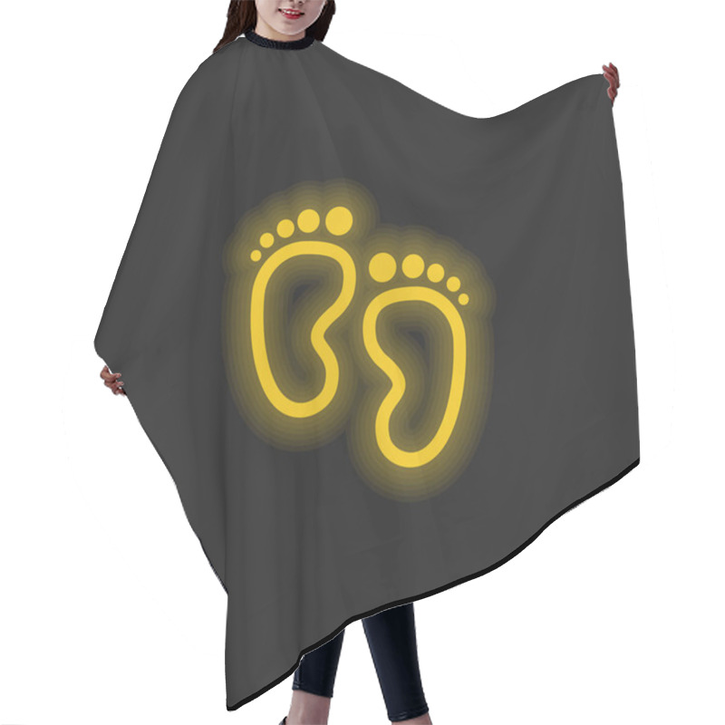 Personality  Baby Footprints Yellow Glowing Neon Icon Hair Cutting Cape