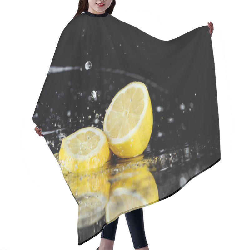 Personality  Sliced Lemon With Water Drops  Hair Cutting Cape