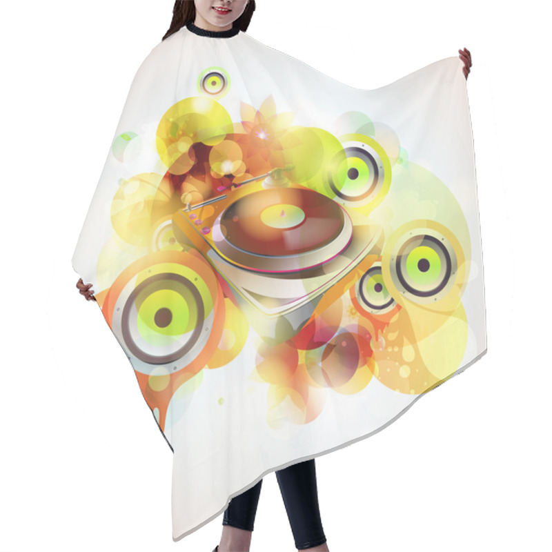 Personality  Turntable & Loudspeakers Hair Cutting Cape