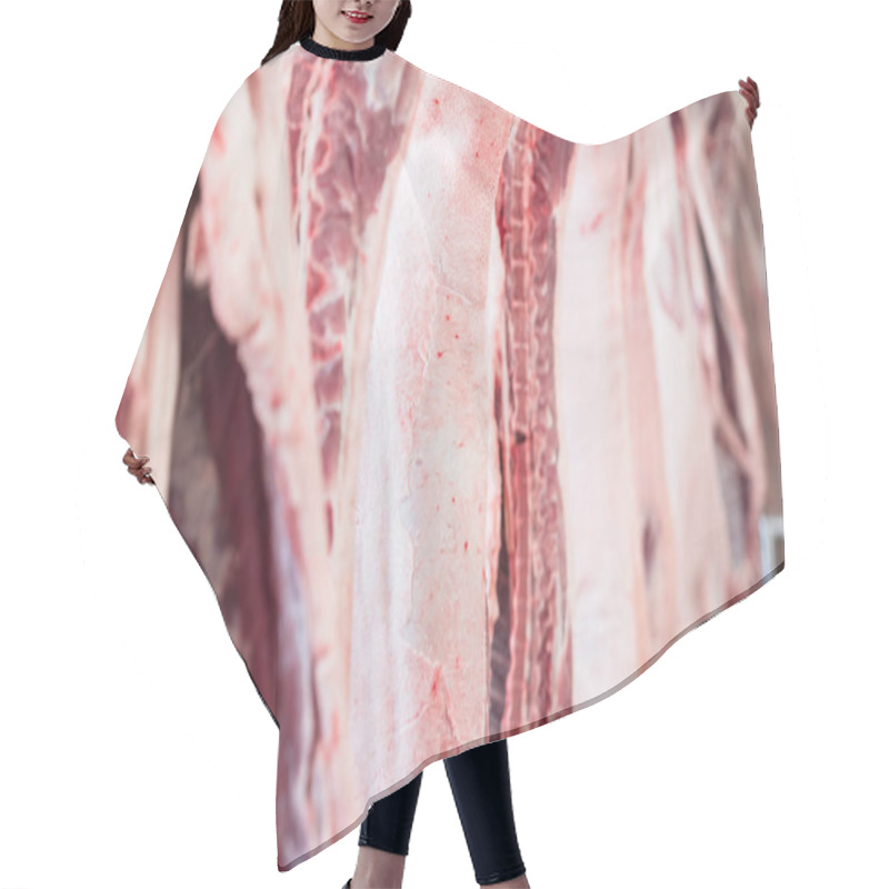 Personality  Pork Carcasses In Butchery  Hair Cutting Cape