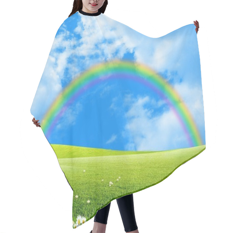 Personality  Rainbow Over A Green Glade Hair Cutting Cape