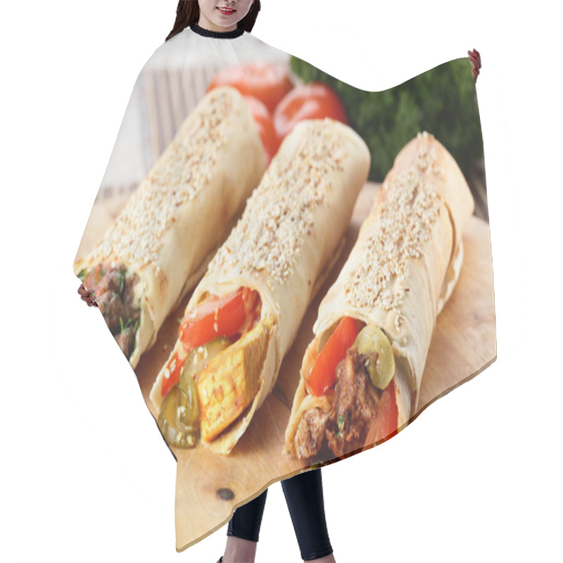 Personality  Hot Shawarma With Vegetables Hair Cutting Cape