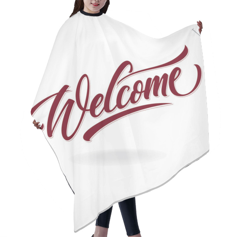 Personality  'welcome' Hand Lettering (vector) Hair Cutting Cape